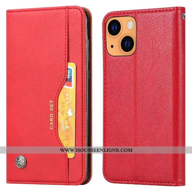 Flip Cover iPhone 13 Mini Simili Cuir Porte-Cartes