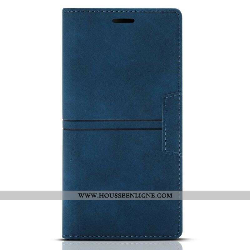 Flip Cover iPhone 13 Mini Style Cuir Couture Fermoir Magnétique