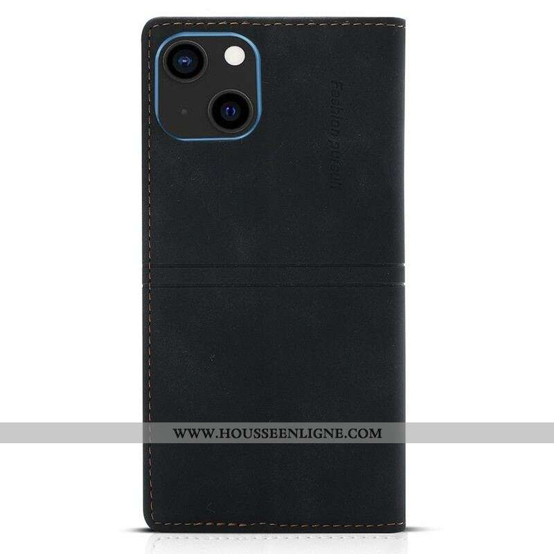 Flip Cover iPhone 13 Mini Style Cuir Couture Fermoir Magnétique