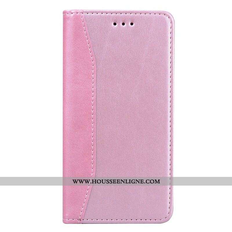 Flip Cover iPhone 13 Pro Effet Cuir Business Bicolore