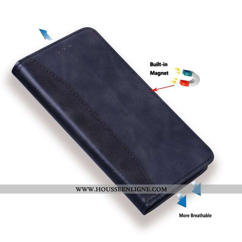 Flip Cover iPhone 13 Pro Effet Cuir Business Bicolore