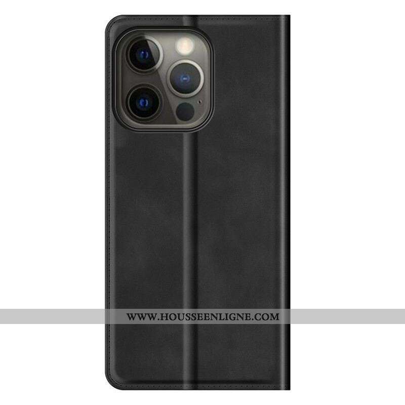 Flip Cover iPhone 13 Pro Effet Cuir Douceur Soie
