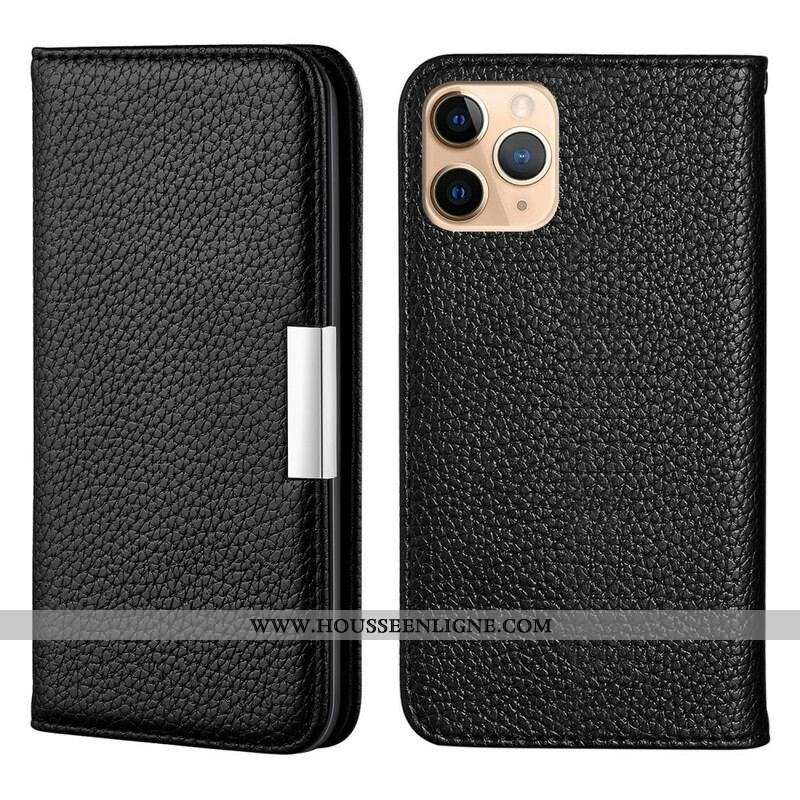 Flip Cover iPhone 13 Pro Max Simili Cuir Litchi Ultra Chic