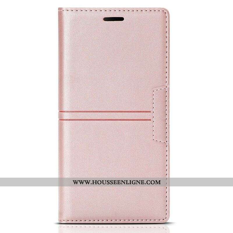 Flip Cover iPhone 13 Pro Max Style Cuir Couture Fermoir Magnétique