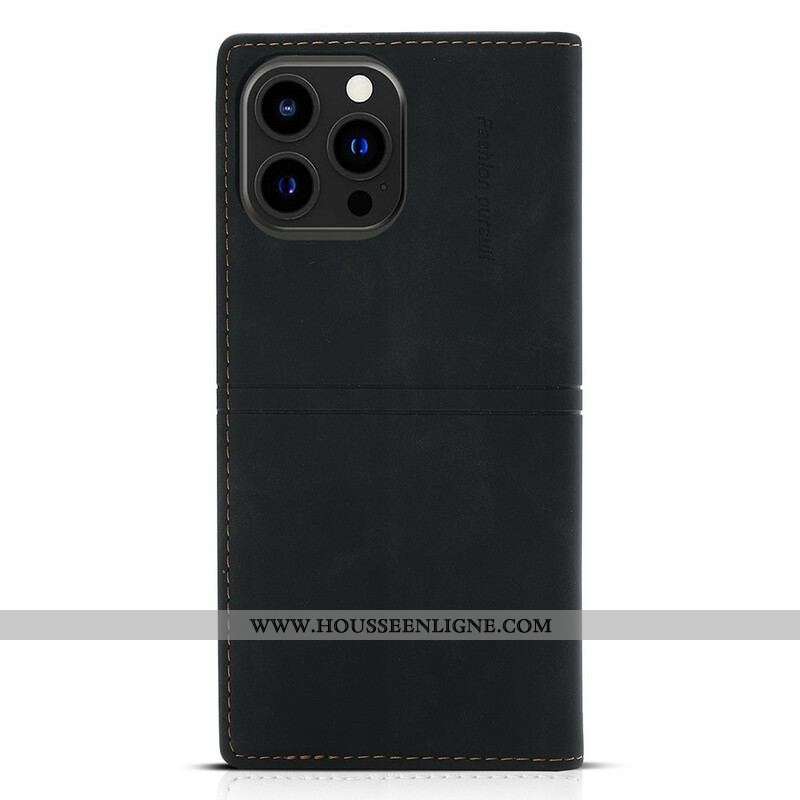 Flip Cover iPhone 13 Pro Max Style Cuir Couture Fermoir Magnétique