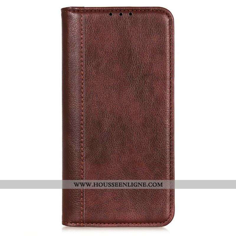 Flip Cover iPhone 13 Pro Max Version Coloré Cuir Fendu