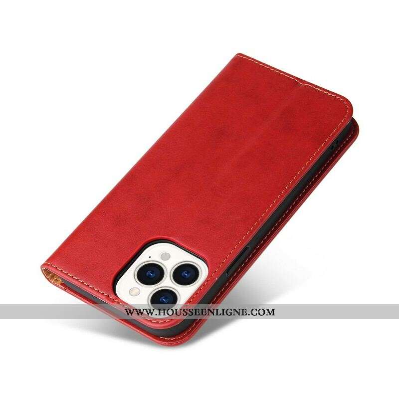 Flip Cover iPhone 13 Pro Simili Cuir Sobriété