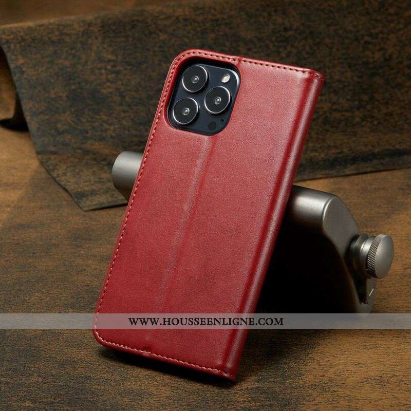 Flip Cover iPhone 13 Pro Simili Cuir Sobriété