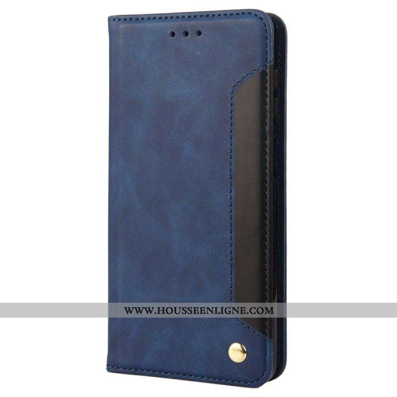 Flip Cover iPhone 14 Bicolore avec Rivet