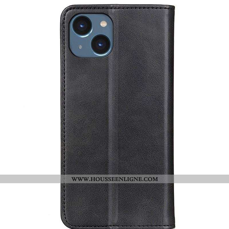 Flip Cover iPhone 14 Cuir Fendu Élégance