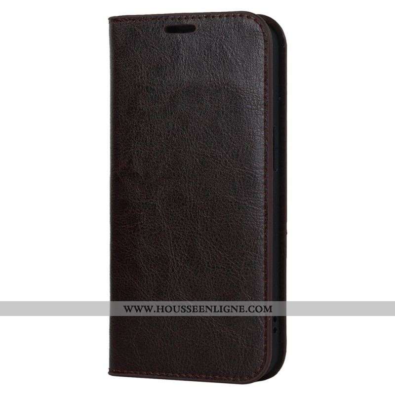 Flip Cover iPhone 14 Cuir Véritable