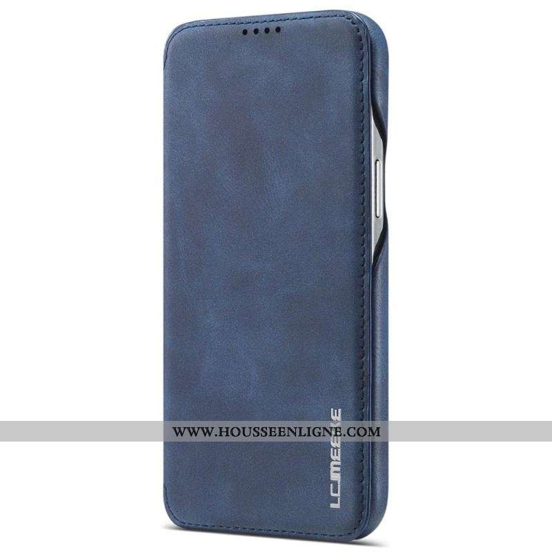 Flip Cover iPhone 14 LC.IMEEKE Effet Cuir
