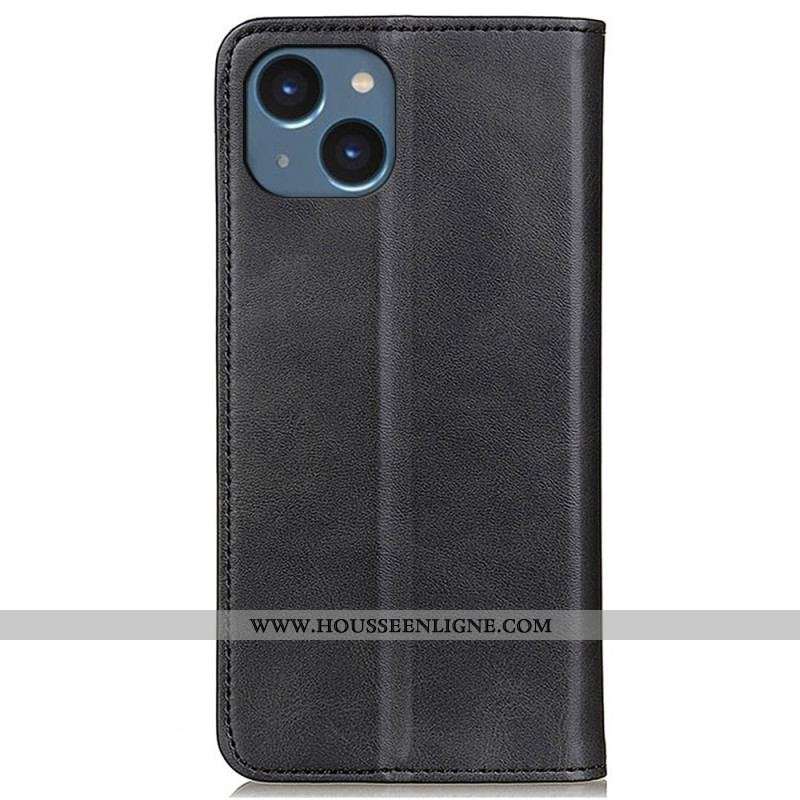 Flip Cover iPhone 14 Plus Cuir Fendu Mat