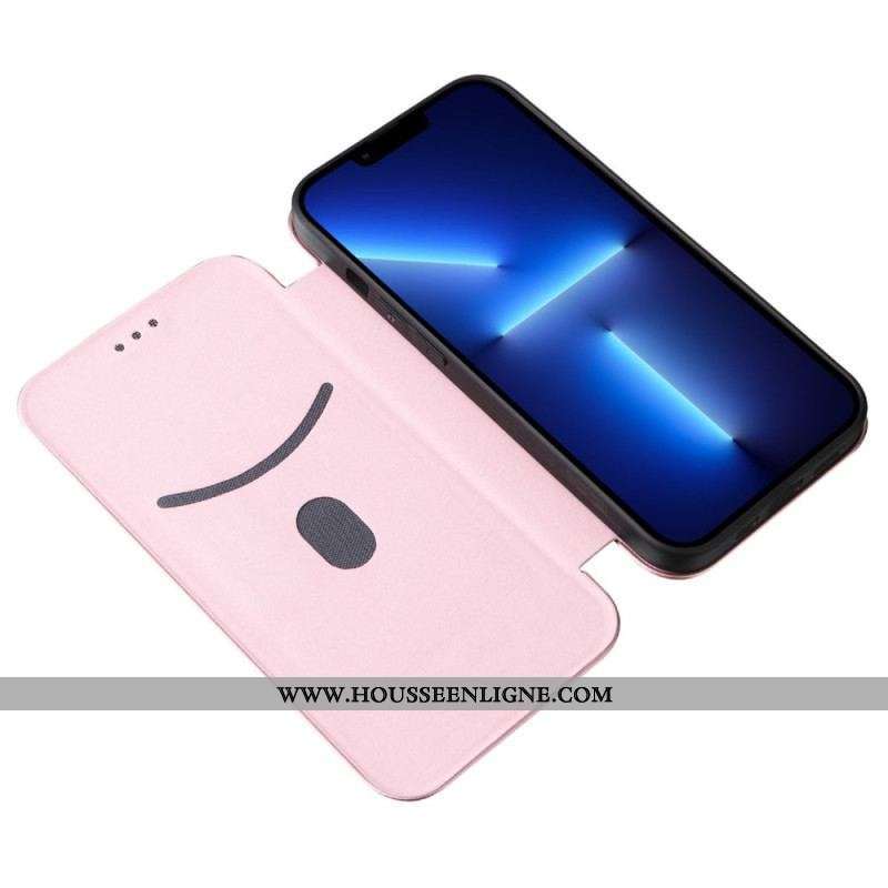 Flip Cover iPhone 14 Plus Fibre Carbone
