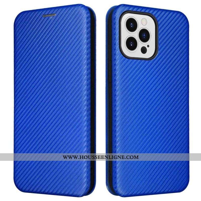 Flip Cover iPhone 14 Pro Fibre Carbone Colorée
