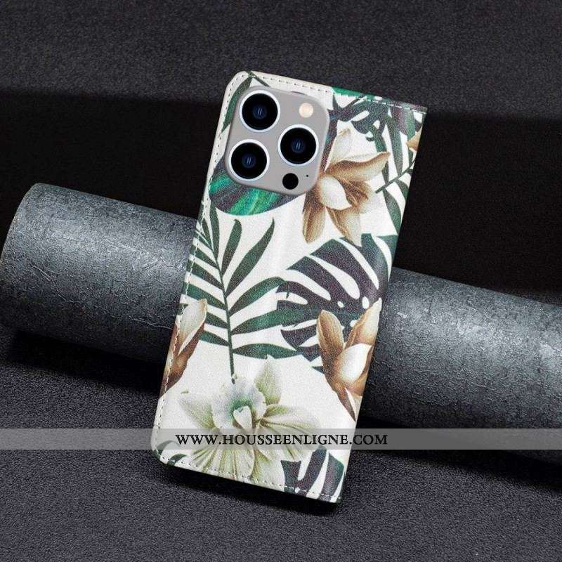 Flip Cover iPhone 14 Pro Max Feuilles