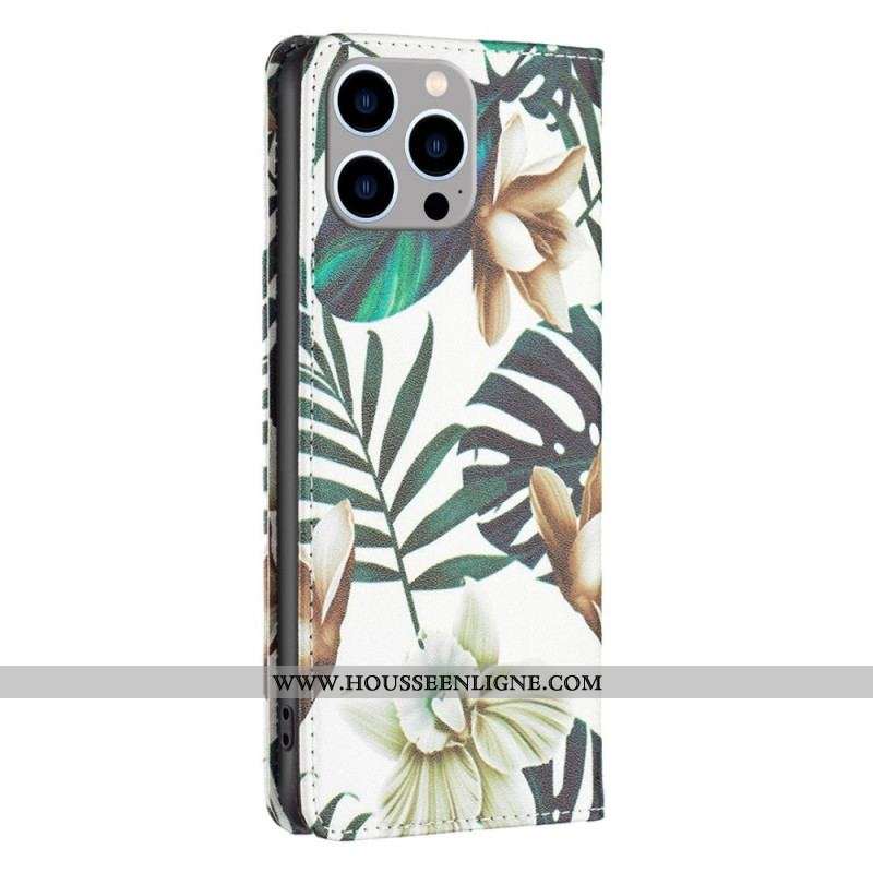 Flip Cover iPhone 14 Pro Max Feuilles