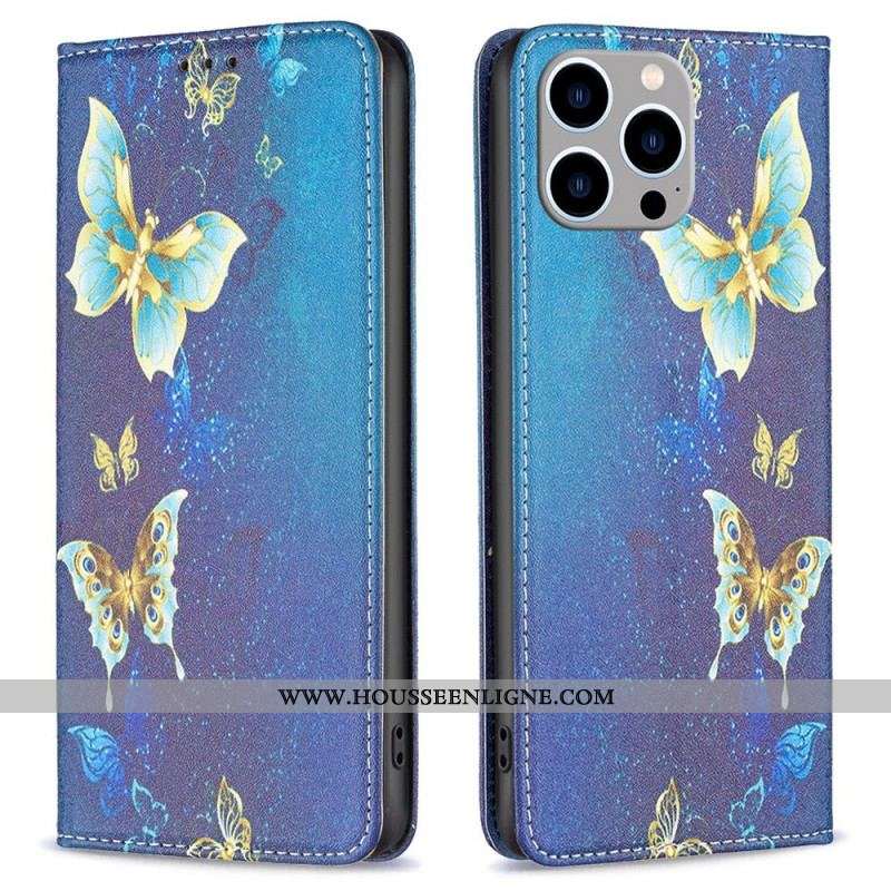 Flip Cover iPhone 14 Pro Max Papillons