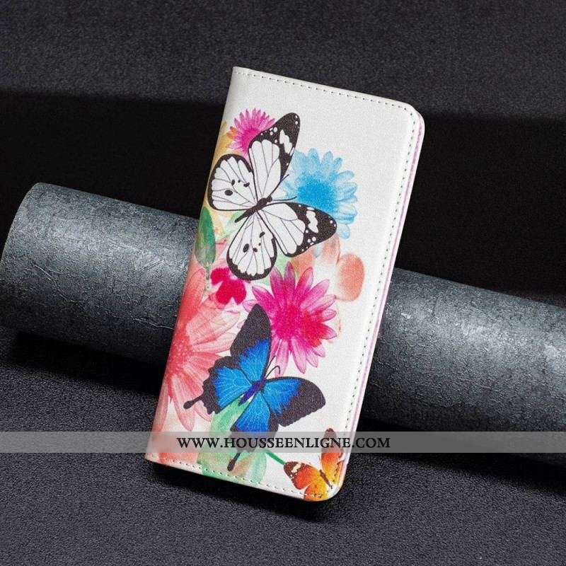 Flip Cover iPhone 14 Pro Max Papillons