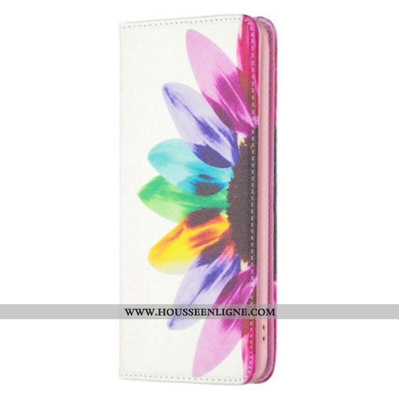Flip Cover iPhone 14 Pro Max fleur Aquarelle