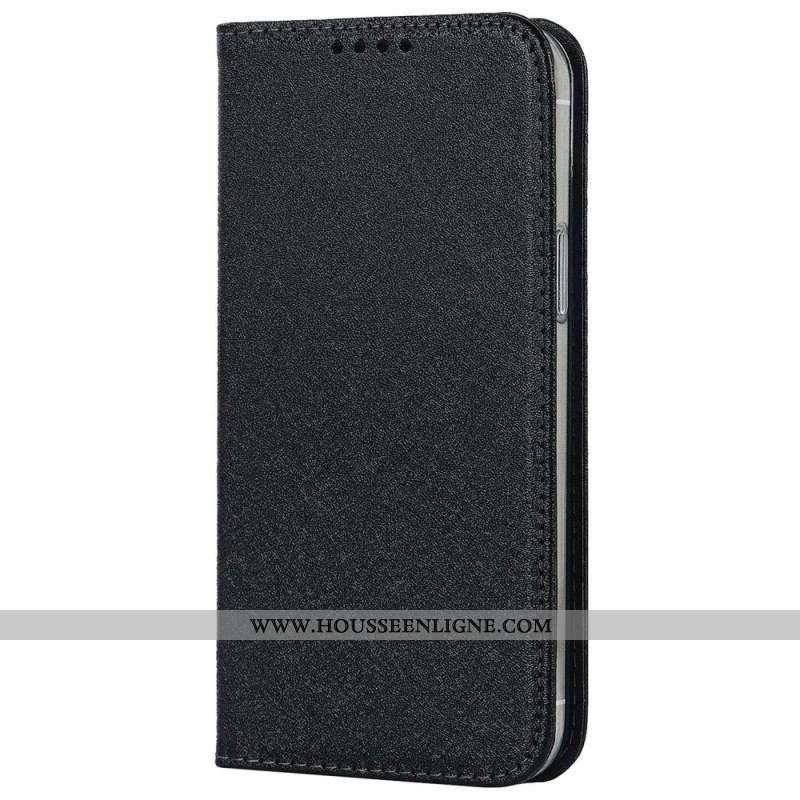 Flip Cover iPhone 14 Soie à Lanière
