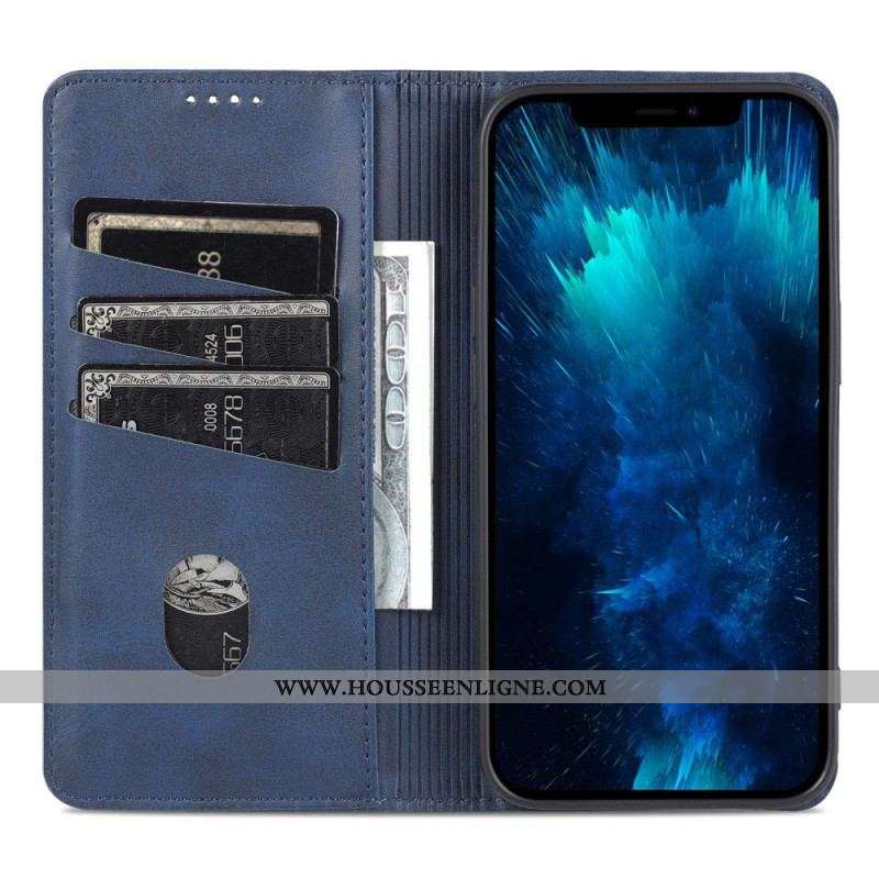 Flip Cover iPhone 14 Style Cuir AZNS