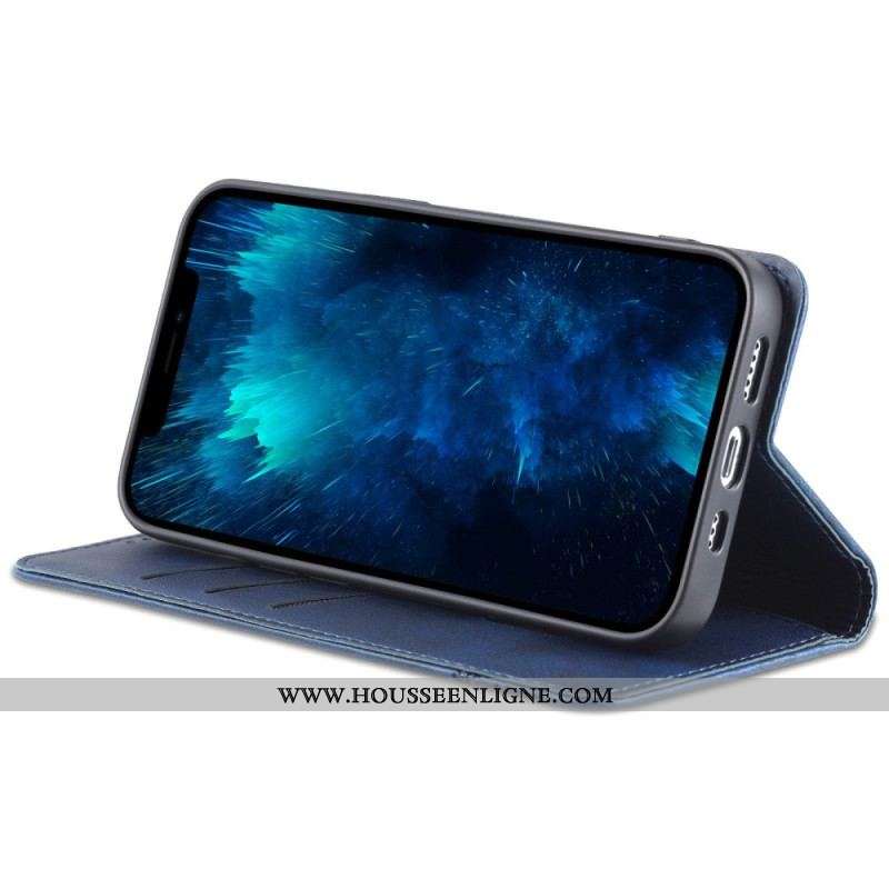 Flip Cover iPhone 14 Style Cuir AZNS