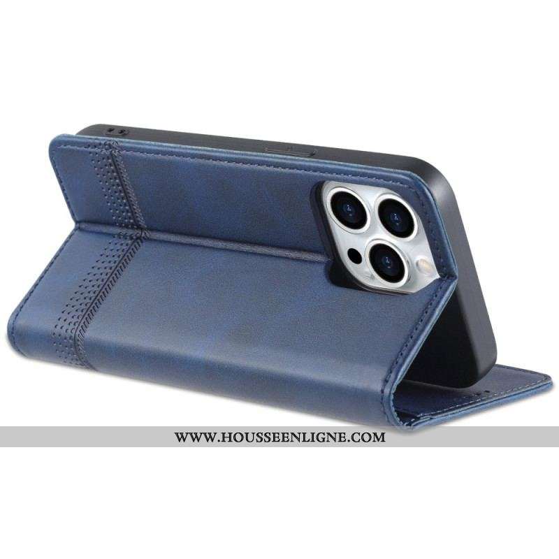 Flip Cover iPhone 14 Style Cuir AZNS