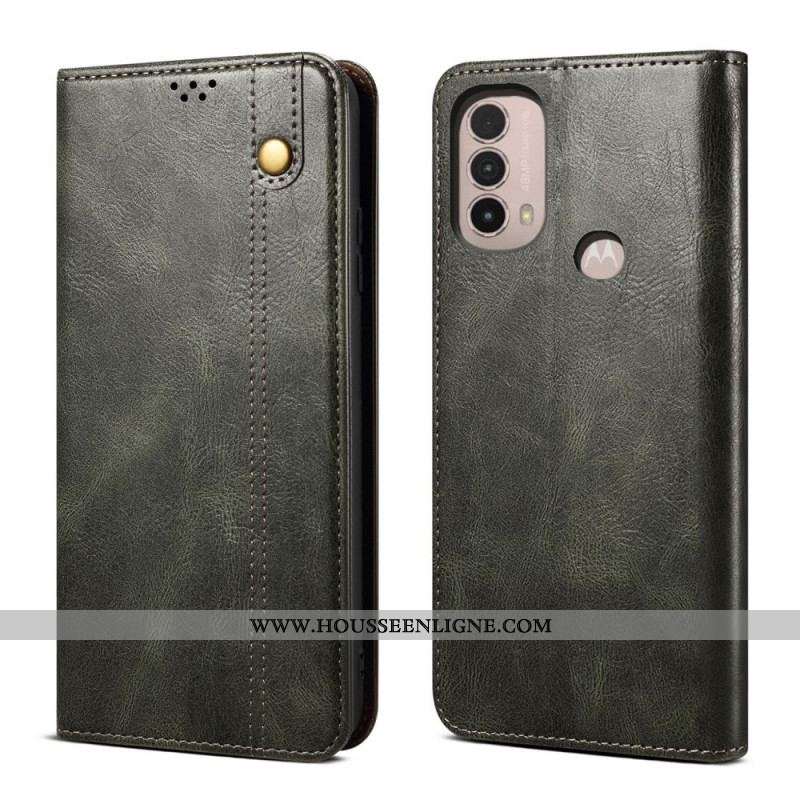 Flip Moto E40 / E30 / E20 Simili Cuir Ciré