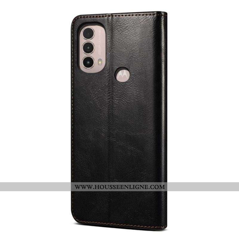 Flip Moto E40 / E30 / E20 Simili Cuir Ciré