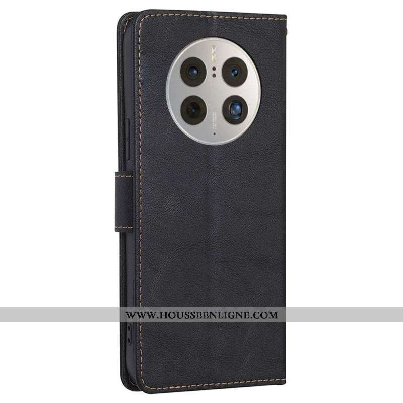 Housse Huawei Mate 50 Pro Effet Cuir Couture
