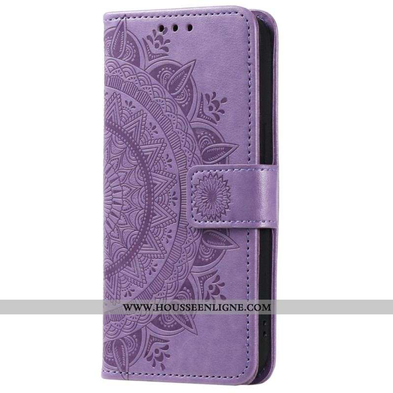 Housse Huawei Mate 50 Pro Mandala Soleil avec Lanière