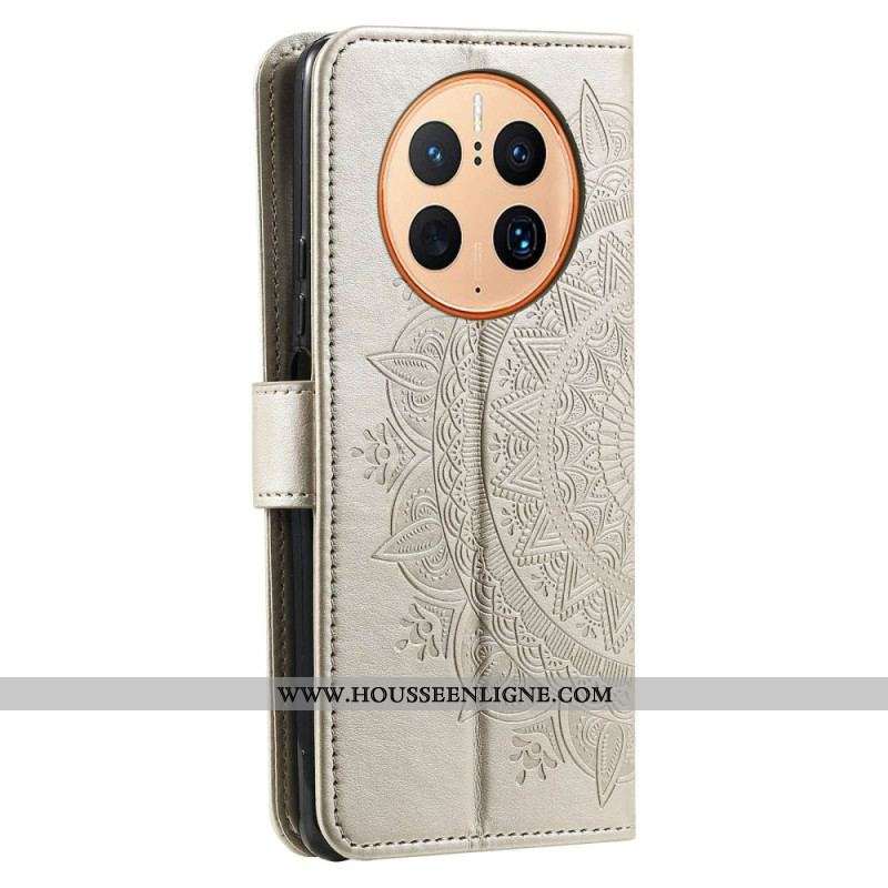 Housse Huawei Mate 50 Pro Mandala Soleil avec Lanière