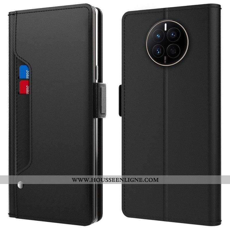 Housse Huawei Mate 50 Pro Miroir et Porte-Cartes Amovible