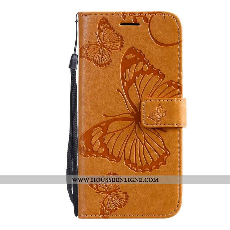 Housse Huawei P50 Pro Papillons Géants à Lanière