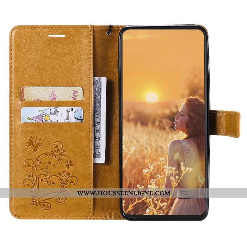 Housse Huawei P50 Pro Papillons Géants à Lanière