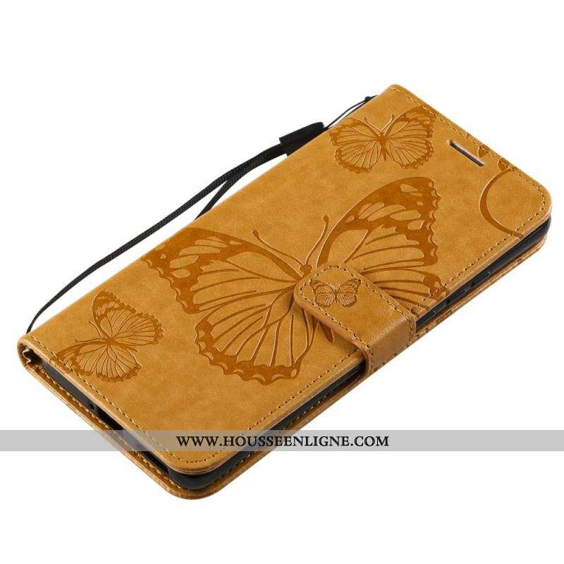 Housse Huawei P50 Pro Papillons Géants à Lanière