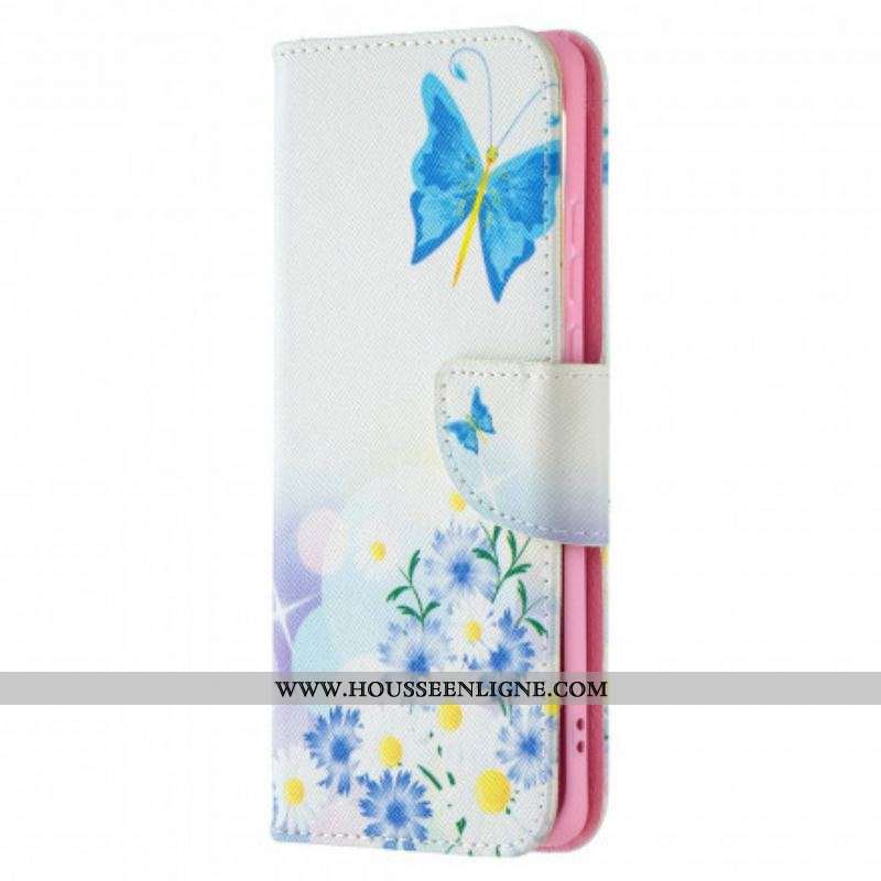 Housse Huawei P50 Pro Papillons et Fleurs Peints