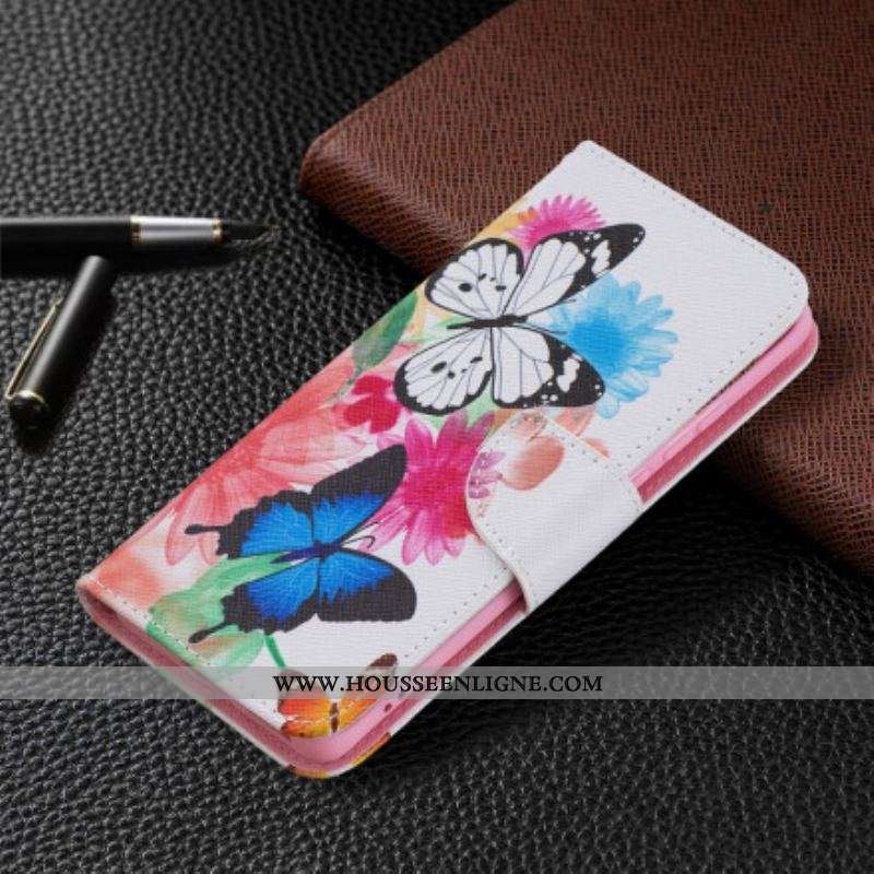 Housse Huawei P50 Pro Papillons et Fleurs Peints