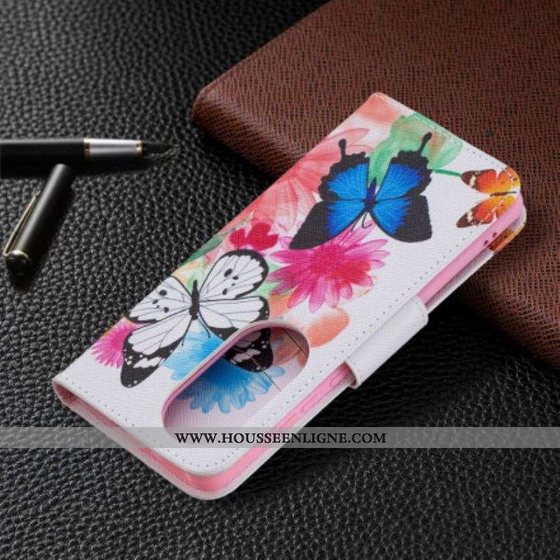 Housse Huawei P50 Pro Papillons et Fleurs Peints