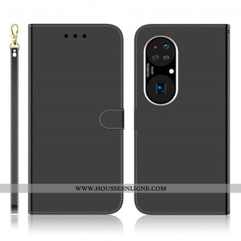 Housse Huawei P50 Pro Simili Cuir Couverture MIroir
