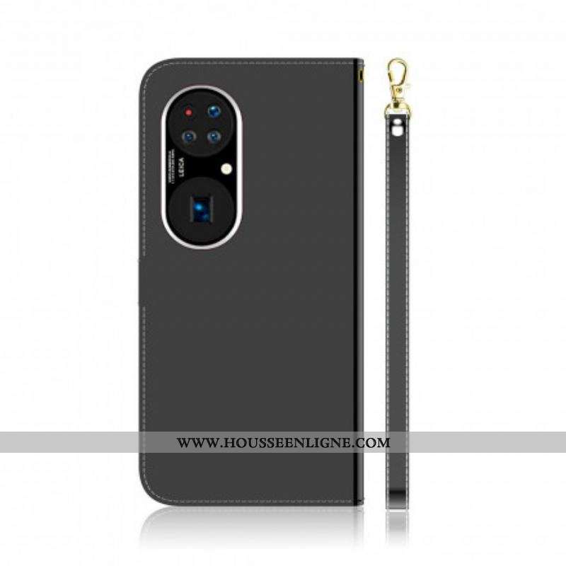 Housse Huawei P50 Pro Simili Cuir Couverture MIroir