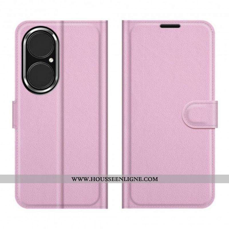 Housse Huawei P50 Style Cuir Litchi Classique