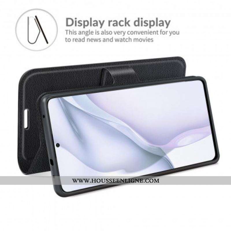 Housse Huawei P50 Style Cuir Litchi Classique