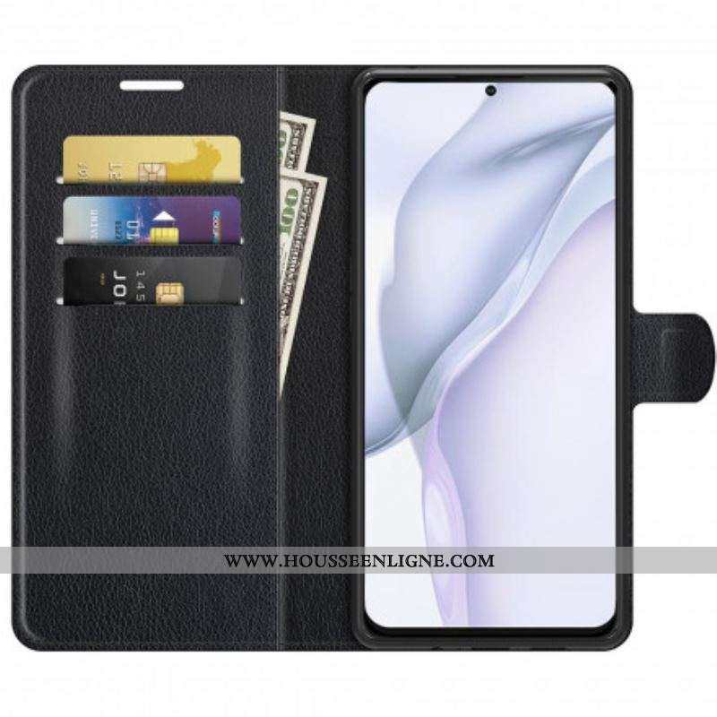 Housse Huawei P50 Style Cuir Litchi Classique
