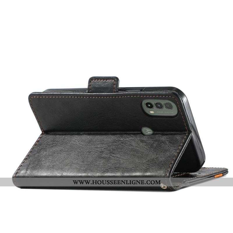 Housse Moto E40 / E30 / E20 Bicolore Double Fermoir CaseneO