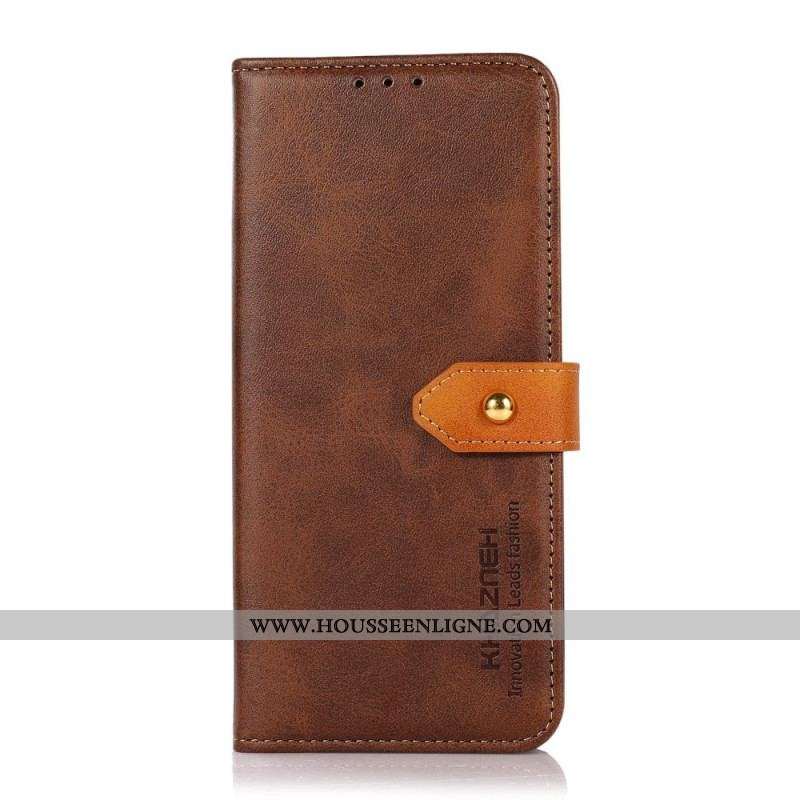 Housse Moto E40 / E30 / E20 Bicolore Fermoir Doré KHAZNEH