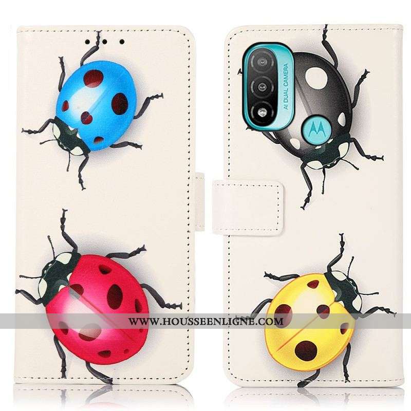 Housse Moto E40 / E30 / E20 Coccinelles