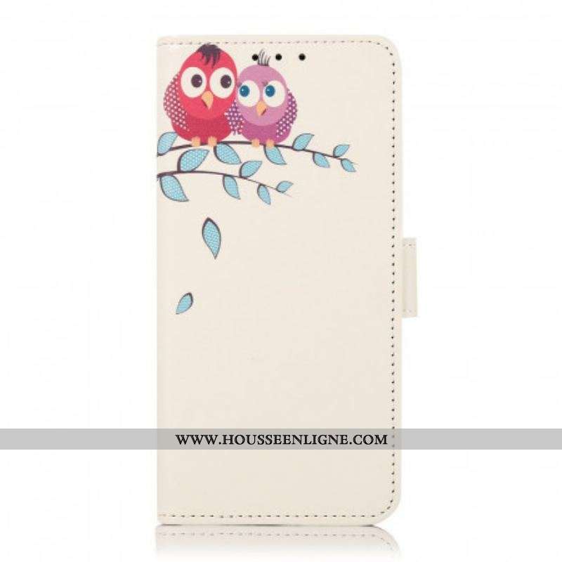 Housse Moto E40 / E30 / E20 Couple De Hiboux Sur l'Arbre