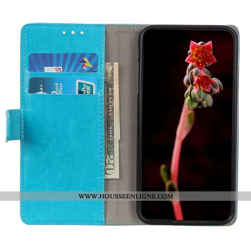Housse Moto E40 / E30 / E20 Effet Cuir Brillant Simple